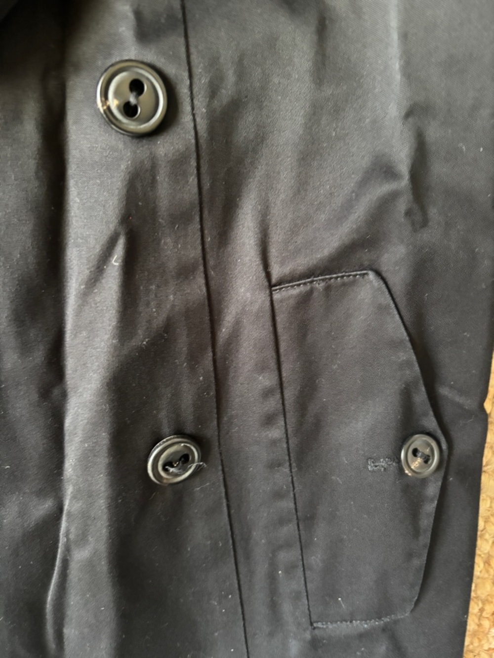 A.P.C. Women’s black cotton canvas peacoat size 40 or U.S. 8. - Picture 2 of 5